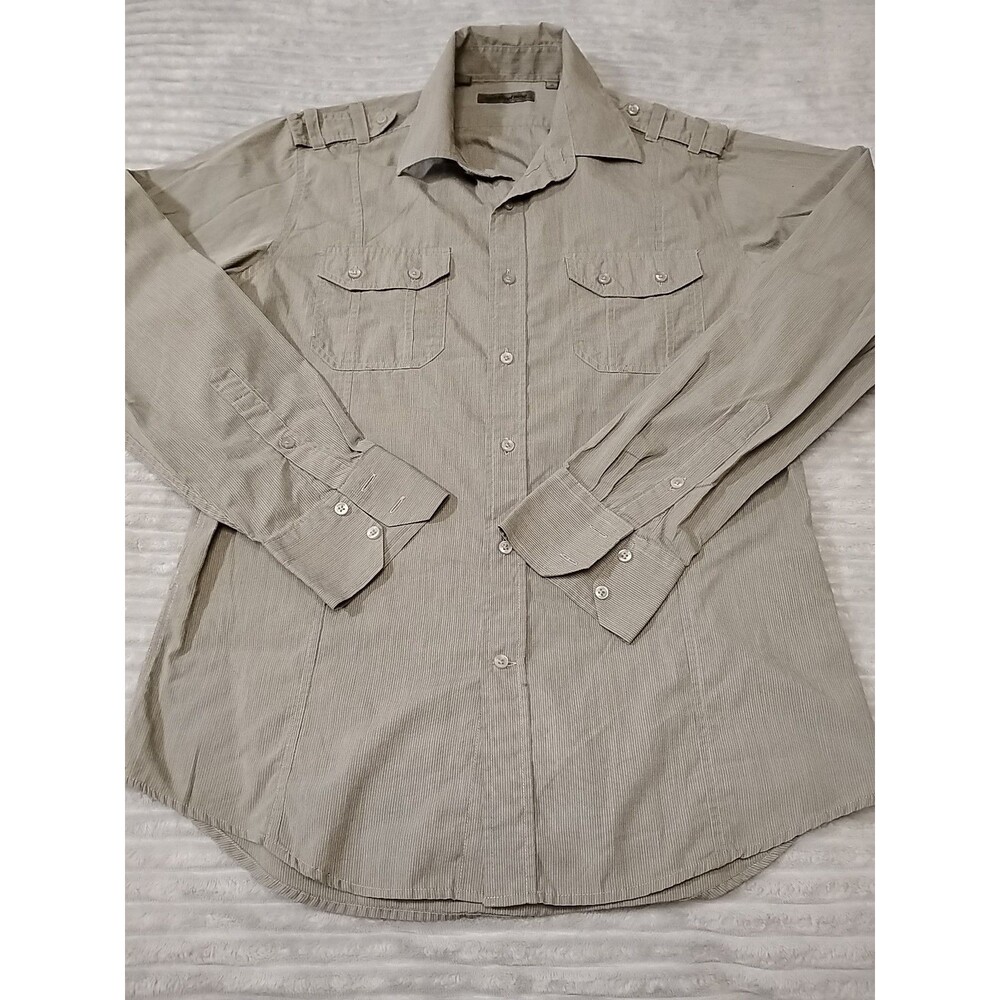 Red Level Nine Men's Button Up Long Sleeve Shirt Size Small Green Preppy